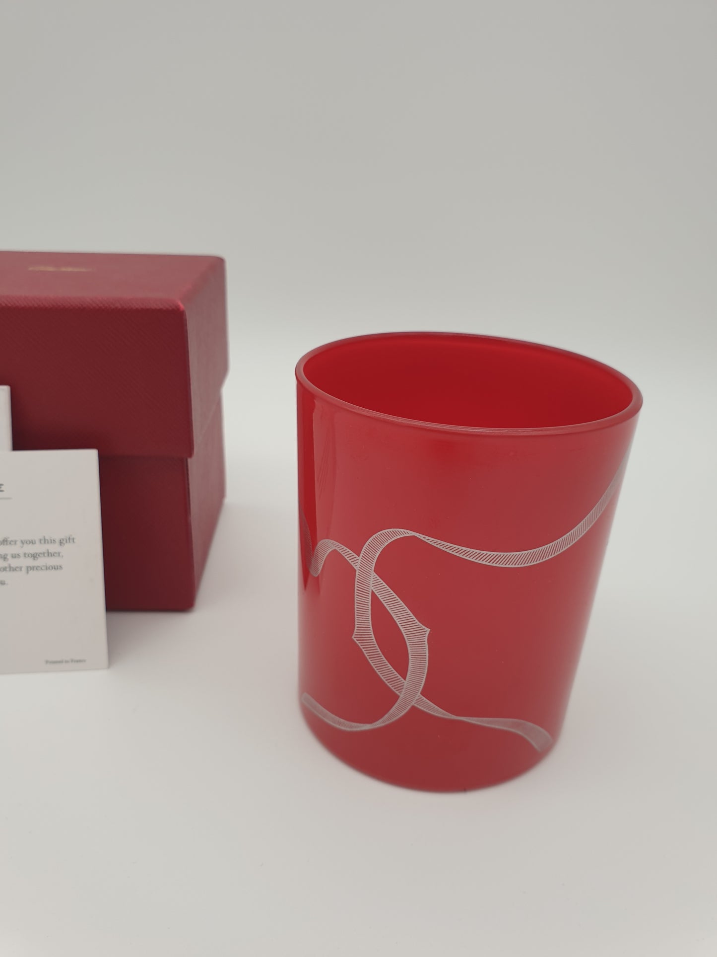 Cartier Geschenkbox - Becher/Glas mit Zertifikat und Box - Rot