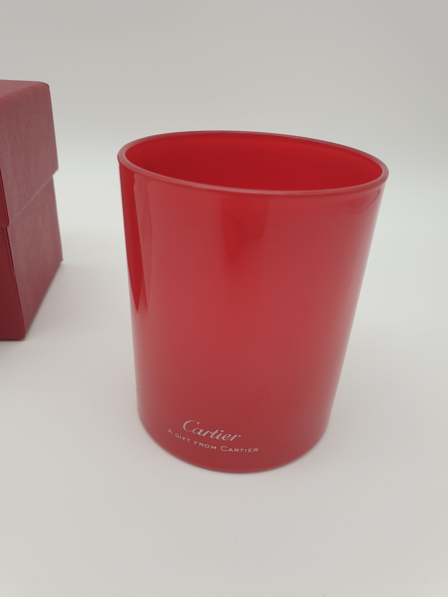 Cartier Geschenkbox - Becher/Glas mit Zertifikat und Box - Rot