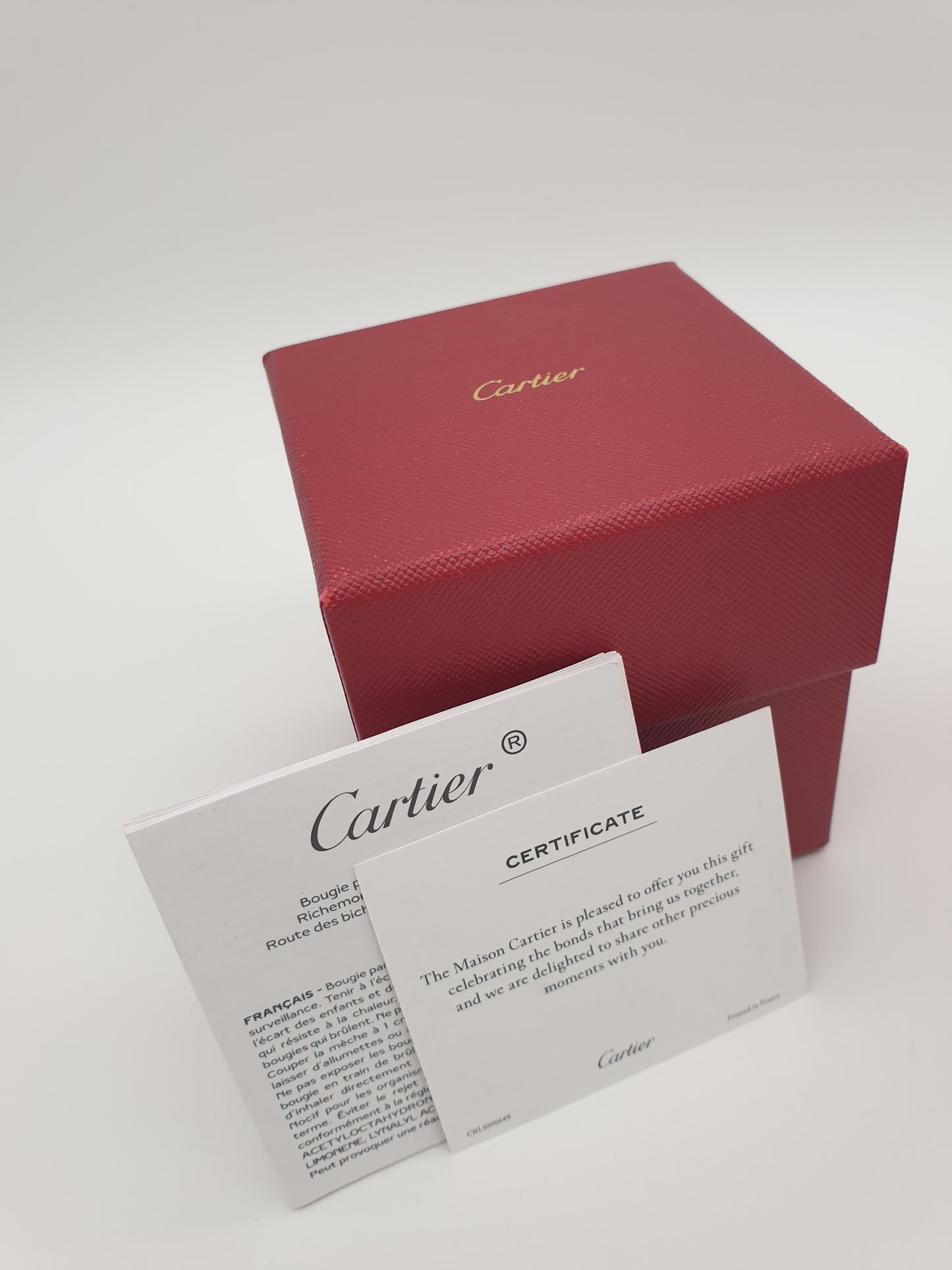 Cartier Geschenkbox - Becher/Glas mit Zertifikat und Box - Rot