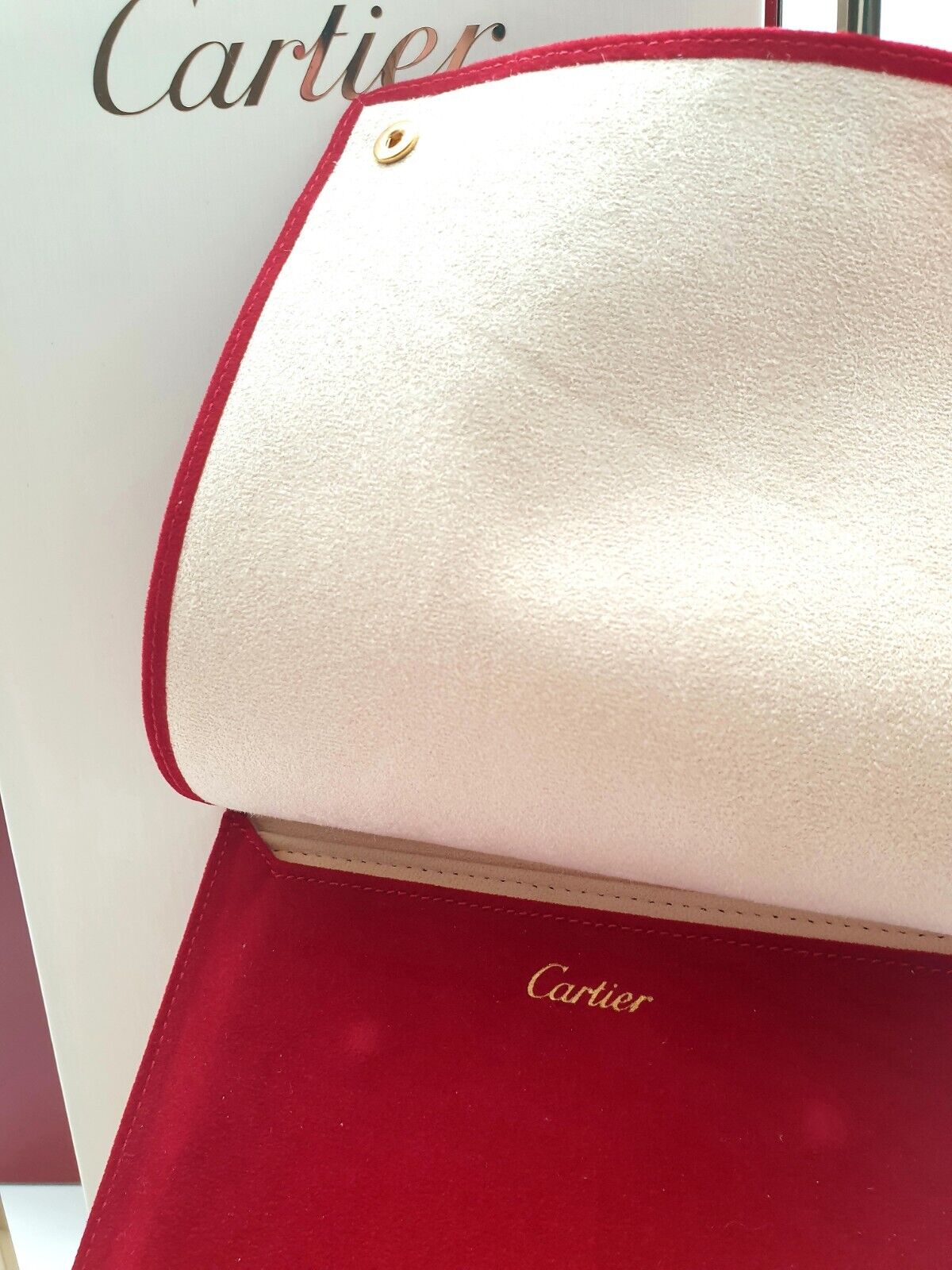 Cartier Samttasche/Bag/Etui Für Ketten - Rot-Gold