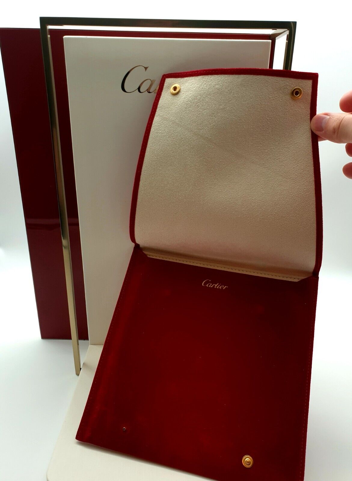 Cartier Samttasche/Bag/Etui Für Ketten - Rot-Gold