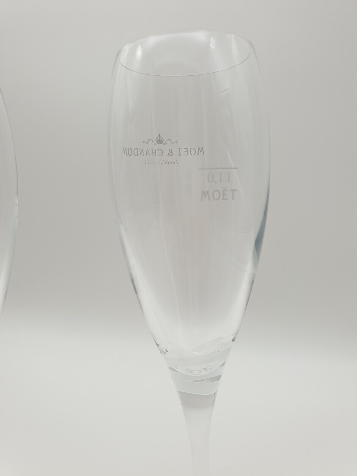 2 x Moet & Chandon Champagner Imperial Glas - 0,1l mit Schliff - Rarität